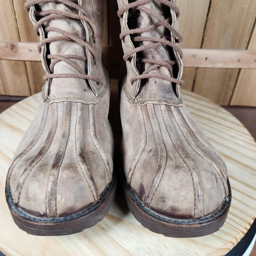 Bed Stu Colonial Duck Boots Mens 13 Brown‎ Leather Lace Up Work Outdoor Winter
